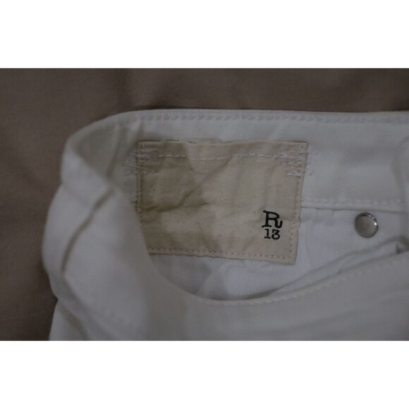 R13 Womens Size 25 Kick Crop Jeans Distressed Garret White Italy Denim Luxury - Picture 7 of 14